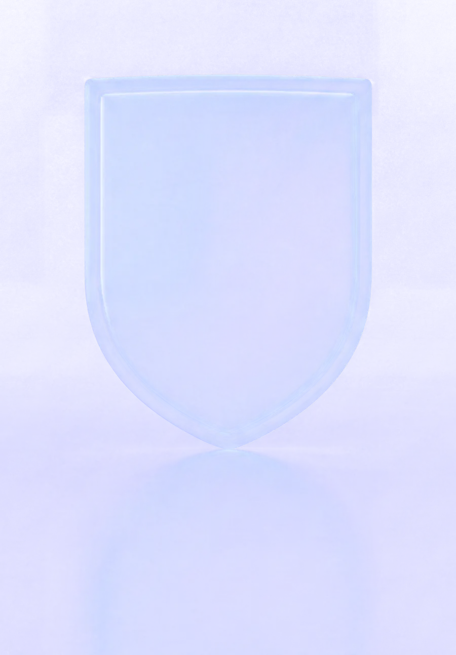 A frosted glass shield, lit from inside.